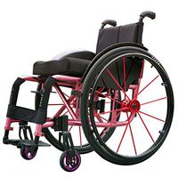 Drive Lightweight Sports Wheelchair with Handbrakes and Quick Release Rear Wheels Shock Absorber Trolley,Pink