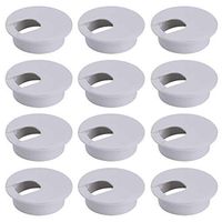 12 Pcs 1.38 Inch / 35mm Plastic Desk Cord Cable Hole Cover Grommet Computer Cable Hole Cover Plug Cap White