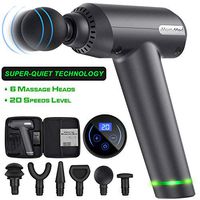Massage Gun, Deep Tissue Massage Gun for Athletes, Muscle Massage Gun with 6 Vibration Heads, 20 Speeds for Professional Performance, Super Quiet, Portable Handheld Massager for All-Over Relief