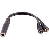 Seismic Audio 6 Inch 1/4 Inch TS Female to Dual RCA Male Y-Splitter Cable- Interface Cord (SA-Y13)