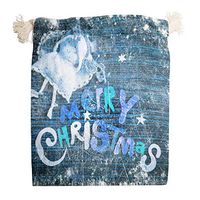 DDboom 5 PCS Christmas Drawstrings Goodie Bags for Party Small Personalized Party Favor Pouch with 2 Drawstrings white3 1218cm