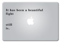 Charles Bukowski Quote It has been a beautiful fight still is Apple Macbook Laptop Decal Vinyl Sticker Apple Mac Air Pro Retina