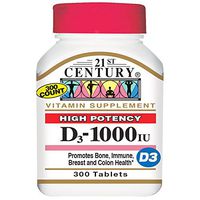 21st Century D 1000 iu Tablets, 300-Count (4 Pack)
