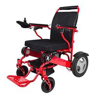 YOLANDE Lightweight Dual Function Foldable Power Wheelchair (Polymer Li-ion Battery) with Magnesium Alloy Rim. Drive with Power or use as Manual Wheelchair. (Electric Motorised Wheelchair)