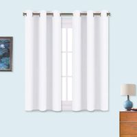 NICETOWN Draperies Curtains Panels, Blocking Out 50% Sunlight Window Treatment Curtains, Grommet Top Small Window Drapes for Bedroom (2 Panels, 34 by 45, White)