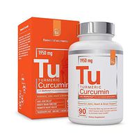 Turmeric Curcumin - Joint, Heart & Brain Support - with Bioperine for Increased Absorption - Essential Elements | 1950 mg - 90 Capsules