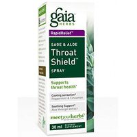 Gaia Herbs, Throat Shield Spray, Sage & Aloe, 30 ml - 2pc