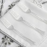 Efavormart 100 pcs Silver Glittered Disposable Plastic Fork for Wedding Party Banquet Events Candy Buffets Dinnerware