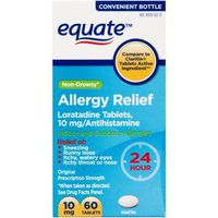 Equate Loratadine Tablets 10Mg Antihistamine Non-Drowsy 24 Hour Allergy Relief 60 Ea