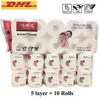 Toilet Paper Smooth Soft 5-Ply Toilet Paper, Home Kitchen Dining Table Use, Strong Material Toilet Tissue for Daily Use, 10 Rolls (White)