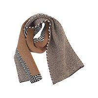 Theoylos Women's Fall Winter Scarf Stripes Wool Knit Scarf Ladies Soft Warm Blanket Wrap Shawl Scarves Coffee