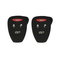 A Pair Black Silicone Rubber Keyless Entry Remote Key Fob Case Skin Cover Protector fit for 2006 2007 MITSUBISHI Raider