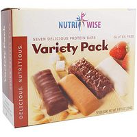 NutriWise - High Protein Diet Bars - Low Fat, Gluten Free, Aspartame Free (Variety Pack, 6 Box - 42 count)
