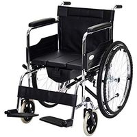 ZY Toilet Chair Heavy Transport Wheelchair Commode Folding Wheelchair Self Propelled Leg-Rests Strong Extra Wide Seat for Adults, Handicap, Elderly