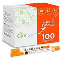 Care Touch Insulin Syringes | 28g 5/16" - 8 mm 1 cc (Pack of 100) (Package may Vary)