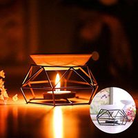 Iuhan Aroma Burner, Stainless Steel Oil Burner Candle Aromatherapy Oil Lamp Home Decorations Aroma (Black)