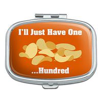 Potato Chips I'll Just Have One Hundred Funny Rectangle Pill Case Trinket Gift Box