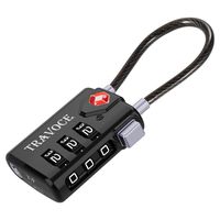 TSA Approved Luggage Locks, Travel Locks Which Also Work Great as Gym Locks, Toolbox Lock, Backpack and more, Black 1 Pack