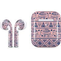 Skinit Decal Audio Skin for Apple AirPods with Wireless Charging Case - Officially Licensed Skinit Originally Designed Tribal Elephant Pink Design
