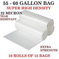 Trash Bags Clear, 55-60 Gallon 38" x 60" - (150 Count) Super High Density Rolls (Heavy Duty Liners)