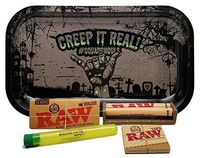 Bundle - 5 Items - RAW King Size Supreme, 110 Roller and Pre-Rolled Tips, Rolling Paper Depot Kewltube with Leaf Lock Gear Rolling Tray (Creep It Real)