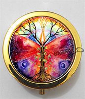 BlackKey Bohemian Pattern 3-Compartment Decorative Pocket Gift Box Case Organizer for Pill, Color 2 -2054