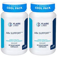 Klaire Labs ABX Support Probiotic - 10 Billion CFU Supplement for Support During Antibiotic Therapy, Hypoallergenic & Non-Dairy (60 Capsules, 2 Pack)