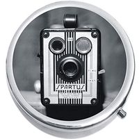 Old Camera Black White Medicine Vitamin Pill Box