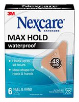 Nexcare Max Hold Waterproof Bandages, Hand/Heel, 6Count
