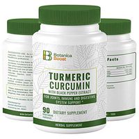 Turmeric Curcumin 650mg Dietary Supplement Capsules with Black Pepper Extract, 100% Natural Anti-Inflammatory for Joint Support and Cardiovascular Health (90 Count)