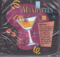 The Clasic Martini Beverage Napkin, 16 3ply Ct