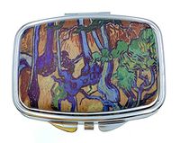 Value Arts Pill Box, Vincent Van Gogh Tree Roots, 2 Compartments, 2.25 Inches Wide