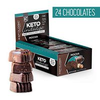 KetoLogic Keto Indulge Sugar Free Chocolate: Keto Chocolate Candy - Low Carb, Dark Chocolate with No Artificial Sweeteners & No Added Sugar | All Natural, Non GMO, Keto Sweets | Mocha (12 Serve)