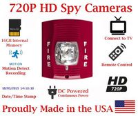 SecureGuard Fire Strobe 720P Spy Camera SD Card DVR Self Recording Spy Covert Hidden Nanny Camera (Red)