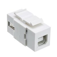 ACL USB 2.0 Type A Female To Type B Female Adapter (Reversible) Keystone Insert, White, 5 Pack