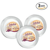 [60 Count] Embellish 6 Inch Dessert Plates Crystal Clear Disposable Heavy Duty Plastic, Ideal For Wedding, Catering, Parties, Buffets, Events, Or Everyday Use, 3 Packs