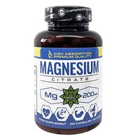 Magnesium Citrate 100 Capsules Anti Stress High Absorption Healthy Nerves Calm Sleep Supports Muscle & Bone Health