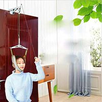 DSHUJC Neck Cervical Traction Device Neck Stretcher Used for Neck Pain Relief Adjustable Door Neck Traction Device fit Men Women Elderly,B