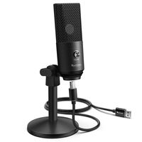Fifine Podcast Microphone USB with Headphone Monitoring 3.5mm Jack and Pluggable USB Connectivity Cable for Computer,PC,Mac/Windows,Recording Voice Over, Streaming Twitch/Gaming/YouTube/Discord-K670B
