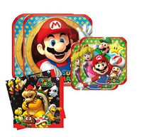 Super Mario Brothers Party Plates 9" (16) 7" Plates (16) Napkins (16)