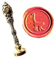 MNYR Vintage Monkey Animal Wax Seal Stamp Luxury Bronze Metal Peacock Decorative Wedding Invitations Gift Card Paper Stationary Envelope Seals Custom Company Logo Monogram Wax Seal Sealing Stamp Set