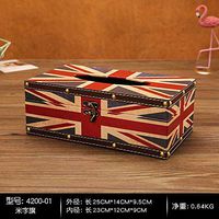 T-ZJHC European Creative Retro Tissue Box Home Room Bedroom Napkin Tray Living Room Coffee Table Storage, Long - red Head Parrot