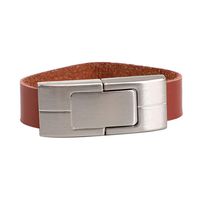 FAgdsyigao 64MB-64GB Faux Leather Bracelet U Disk, USB Flash Drive Memory Storage Stick Brown 16G