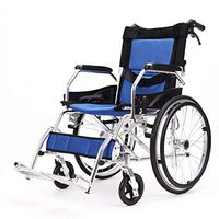 Wheelchair Medical Equipment Self-Propel, Lightweight Aluminium Frame, Removable Footrests,Folding Portable Transit Travel Chair Wide for Adults Elderly