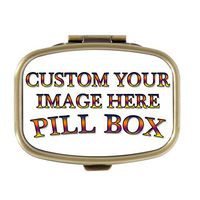 Customize Personalized Piil Box Case Decorative Boxes Rectangular Pill Box Medicine Tablet Holder Wallet Organizer Case for Pocket or Purse (Bronze)