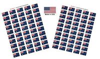 Made in USA! 100 Country Flag 1.5" x 1" Self Adhesive World Flag Stickers, Two Sheets of 50, 100 Sticker Flags Total (Australia)