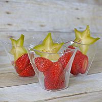 Tableclothsfactory 60 Pcs - Clear Curved Triangular 4oz Disposable Plastic Dessert Cup