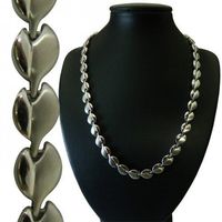 Magnetic Therapy Necklaces with Side Ways Hearts Silver