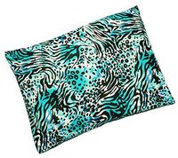 Microwavable Corn Filled Heating Pad and Cold Pack/Washable 100% Cotton Cover (7.5"Wx11"L, Tiger - Turquoise)
