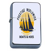 Boats And Hoes Flip Top Oil Lighter R1 Smoking Cigarette Silver Case Included